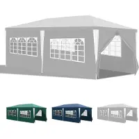 Vigevee Pavillon de jardin 3 x 6 m avec 4 parois latérales, tente portable et imperméable avec tiges en spirale, blanc
