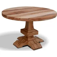 Casa Padrino Table de cuisine en bois massif - Différentes tailles et couleurs - Table de salle à manger ronde en chêne de luxe - Meubles de salle à manger rustiques