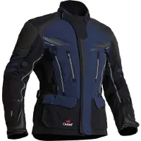 Halvarssons Mora blouson textile imperméable pour moto, noir/bleu, 46