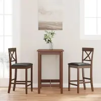 Prolenta Maison Exclusive - Tabourets de bar avec coussins, 2 pièces, brun, bois massif, hévéa