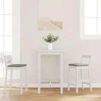 Prolenta Maison Exclusive - Tabourets de bar avec coussins, 2 pièces, blanc, bois massif, hévéa