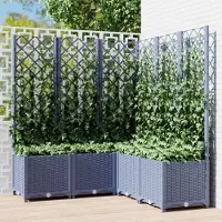 Prolenta Maison Exclusive - Bac à plantes avec treillis, bleu-gris, 120 x 120 x 136 cm, PP