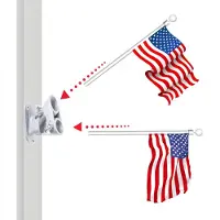 Markenlos Support de drapeau argenté - Support de hampe de drapeau - 2 pièces - Alliage d'aluminium - Résistant à la rouille
