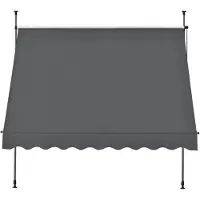 In And OutdoorMatch Parasol Russel - Marquise - Réglable - Anthracite et Gris - 250 x 118 x 205-300 cm