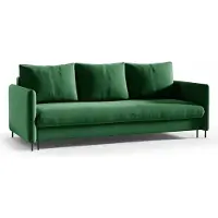 Bettso Canapé avec fonction sommeil et coffre de lit Canapé à ressorts Canapé rembourré Paysage de salon avec fonction lit BELIS Vert bouteille Vert foncé
