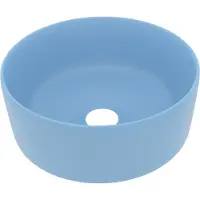 Syfax Lavabo rond de luxe Bleu clair mat 40x15 cm Céramique