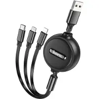 Hoco USB Multi Câble de recharge rapide pour téléphone portable 3en1 pour Apple iPhone Samsung Huawei Xiaomi micro USB Type C Câble Type C pour connecteur Lightning Boîte de rangement