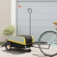 Prolenta Maison Exclusive - Remorque pour vélo, noire et jaune, capacité de 30 kg, en fer
