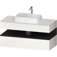 Duravit Collection One Meuble sous-vasque sur console, 1 tiroir, 1 tiroir, découpe au centre, 1200x550x600mm, niche graphite super mate, QA4732080840000