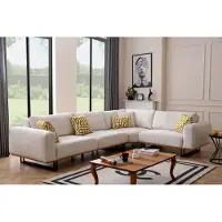 AEA Luxus Ecksofa L-Form Stoffsofa Couch Sofa Weiße Polstersofa Sitz Eckgarnitur