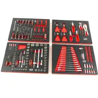 HBM Recharge d'outils haut de gamme 154 pièces pour chariot à outils - ROUGE