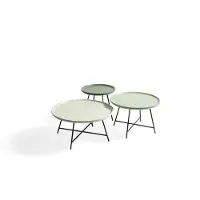 Xl Moebel Gmbh Table basse en bois Set de 3 pièces Table basse designer Table de salon