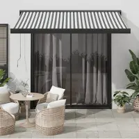 vidaXL BEI CLORIS Marquise rétractable Anthracite & Blanc 3,5x2,5 m Tissu & Aluminium - Marquises Nouveau2125155 5parcel