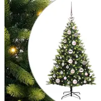 Syfax Arbre de Noël artificiel à charnières 150 LED Vert 120 cm