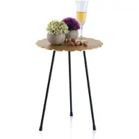 Abato Set de tables d'appoint en métal Table décorative ø 35 cm Aluminium avec structure Or