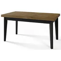 Alpi Möbel Skandi Table de salle à manger, rectangulaire, extensible, dimensions : 140-180 x 80 x 78 cm, table de salon, couleur : LEFKAS, avec pieds en bois de couleur noire