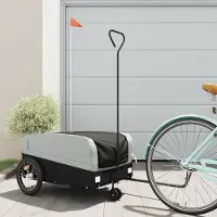 Prolenta Maison Exclusive - Remorque pour vélo, noire et grise, 45 kg, en fer