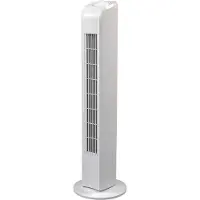 JUNG TVE21 Ventilateur de tour blanc 76cm - Ventilateur silencieux sur pied, économie d'énergie A+, oscillation 75°, max 48dB, sécurité enfants - Ventilateur de colonne efficace