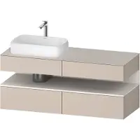 Duravit Collection One Meuble sous-vasque sur console, 2 tiroirs, 2 coulissants, découpe à gauche, 1400x550x600mm, niche blanc supermat, QA4765084910010
