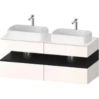 Duravit Collection One Meuble sous-vasque sur console, 2 tiroirs, 2 découpes, 1400x550x600mm, crédence en chêne noir, QA4767016220000