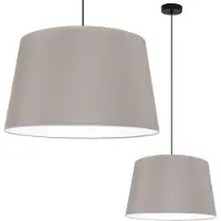 Light11 HOME Gaja Cone Lampe À Suspendre Noire 1 Abat-Jour Plat En Olive 44Cm