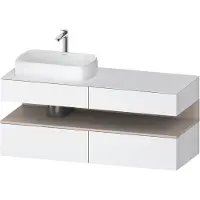 Duravit Collection One Meuble sous-vasque sur console, 2 tiroirs, 2 coulissants, découpe à gauche, 1400x550x600mm, niche Taupe Matt, QA4765091180010
