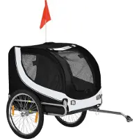 Fortuna Lai Remorque pour chien Remorque à vélo Transporteur pour chien Vélo Blanc+Noir 130x73x90cm
