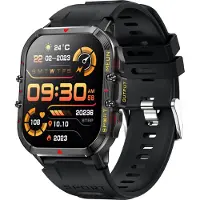 Douself T21 Smartwatch, bracelet sportif, horloge d'appel, écran 1,96 pouces, Bluetooth 5.0, avec fréquence cardiaque, sommeil, entraînement et autres fonctions, noir