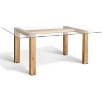 Casa Padrino Luxe Table de salle à manger 180 x 90 x H. 77 cm - Différentes couleurs - Table de cuisine moderne avec plateau en verre - Meubles de salle à manger