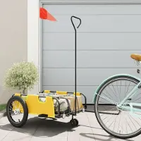 Prolenta Maison Exclusive - Remorque pour vélo, jaune, en tissu Oxford et en fer