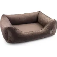 BOUTIQUEZOO Premium Lit pour chien Velvet Marron XXL - 120x95x25 cm | Sofa moelleux pour chiens & chats