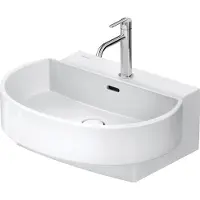Duravit Lavabos Balcoon, plage de robinetterie, 1 trou de robinetterie, avec trop-plein, avec robinetterie (480 mm, 600 mm)
