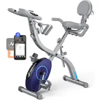 Merach Vélo D'appartement 4 En 1 Pliable - , 16 Niveaux De Résistance Magnétique, Compatible Kinomap & Zwift, Charge Max 136 kg