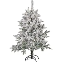 Beliani Sapin de Noël 180 cm blanc en plastique / métal effet neige avec support Noël moderne salon