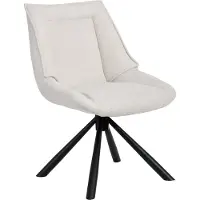 Duhome Chaise de salle à manger Chaise de cuisine ergonomique pivotant à 180° Chaise en tissu chenille et structure métallique Chaise lounge avec fonction de rappel, crème