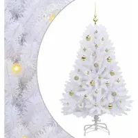 Syfax Sapin de Noël Artificiel à Branches Articulées Blanc 150 cm