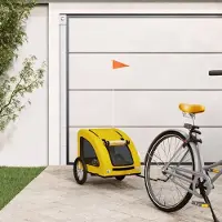 Prolenta Maison Exclusive - Remorque pour animaux de compagnie, jaune, en tissu Oxford et en fer