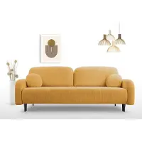Meble Laski Canapé 2 places Cloud avec fonction couchage, couleur jaune