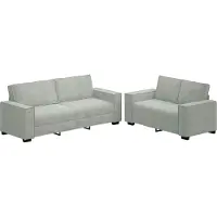 Syfax Ensemble canapé 2 pcs avec coussins velours gris clair