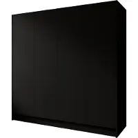 MargaretHadas24 Armoire battante Margaret Hadas, modèle Goya, 200 cm (noire). Armoire, système d'ouverture par simple pression, grand espace de rangement, étagères, penderies, design moderne