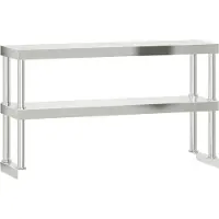 Syfax Étagère de table de travail à 2 niveaux 110x30x65 cm inox
