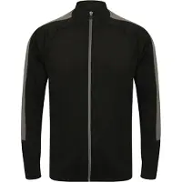 Finden & Hales LV871 | Veste Homme Adults Knitted Tracksuit Top - Couleur : Black/Gunmetal Grey - Taille : XS