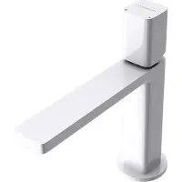 Doporro Robinet Mitigeur Blanc pour Lavabo ou Vasque de Salle de Bain 19,6 cm Design Minimaliste