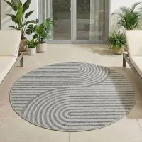 Carpetsale24 Tapis d’Extérieur Imperméable et Résistant aux UV Idéal pour Cuisine Balcon Terrasse Jardin et Salon, Taille: 200 cm Rond
