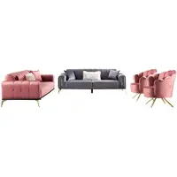 AEA Wohnzimmer-Set 2tlg 3-Sitzer Sofa Sessel Textil 3+1 Sofagarnitur Modern
