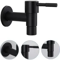 Markenlos Simple en acier inoxydable noir eau froide murale robinet de cuisine - salle de bain robinet de jardin - robinet d'évier - robinet d'eau froide buanderie - jardin