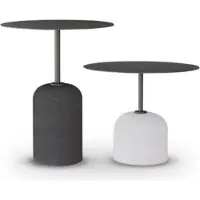 AEA Noir blanc Ensemble de table basse de luxe 2x tables rondes design d'appoint de table