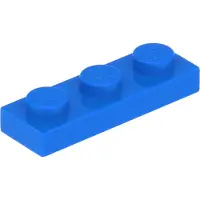 LEGO 1x3 plaque 3623 - 50 pièces bleu