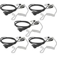 VHBW 5x Oreillette compatible avec Motorola SX709R, SX500, SX700, SX620R, Spirit GT plus radio talkie-walkie, câble acoustique transparent