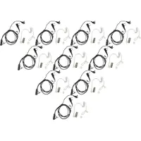 VHBW 10x Oreillette compatible avec Kenwood TH-D7A(G), TH-D7AG, TH-D7E, TH-F6A, TH-F6 radio talkie-walkie, câble acoustique transparent